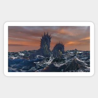 Water Kelpies at Sunset (Sea Horses) Sticker